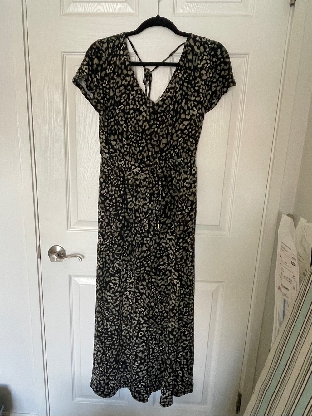 Tommy Bahama Black and Cream Printed V-Neck Jumpsuit